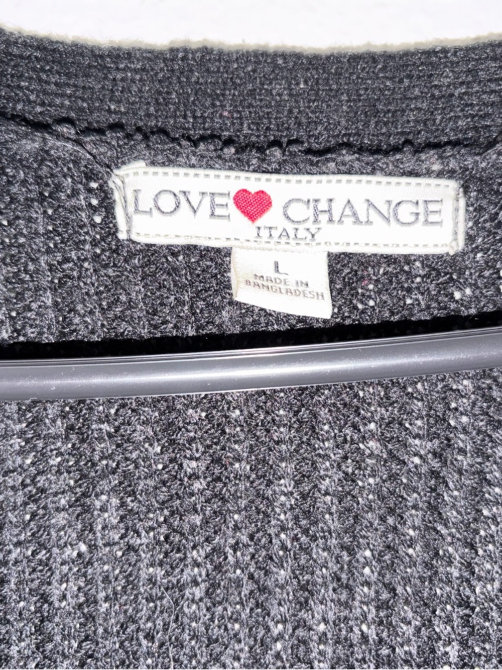 Love Change Italy Women's Charcoal Crew Neck Sweater